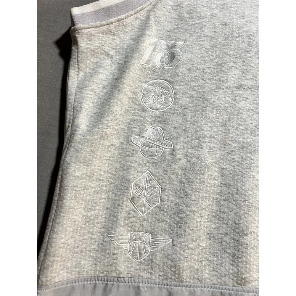James Harden Adidas Tank Jersey‎ Men's 2XL Gray Embroidered Sleeveless.
